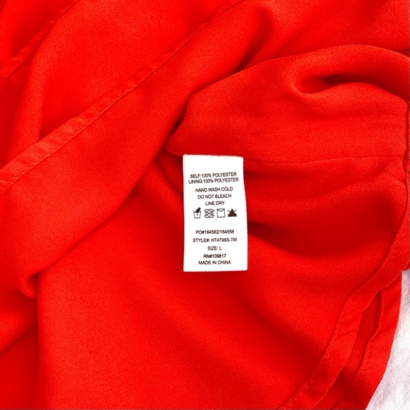 Stella Luce Red Scalloped Halter Blouse ~ Size Large - Picture 7 of 7